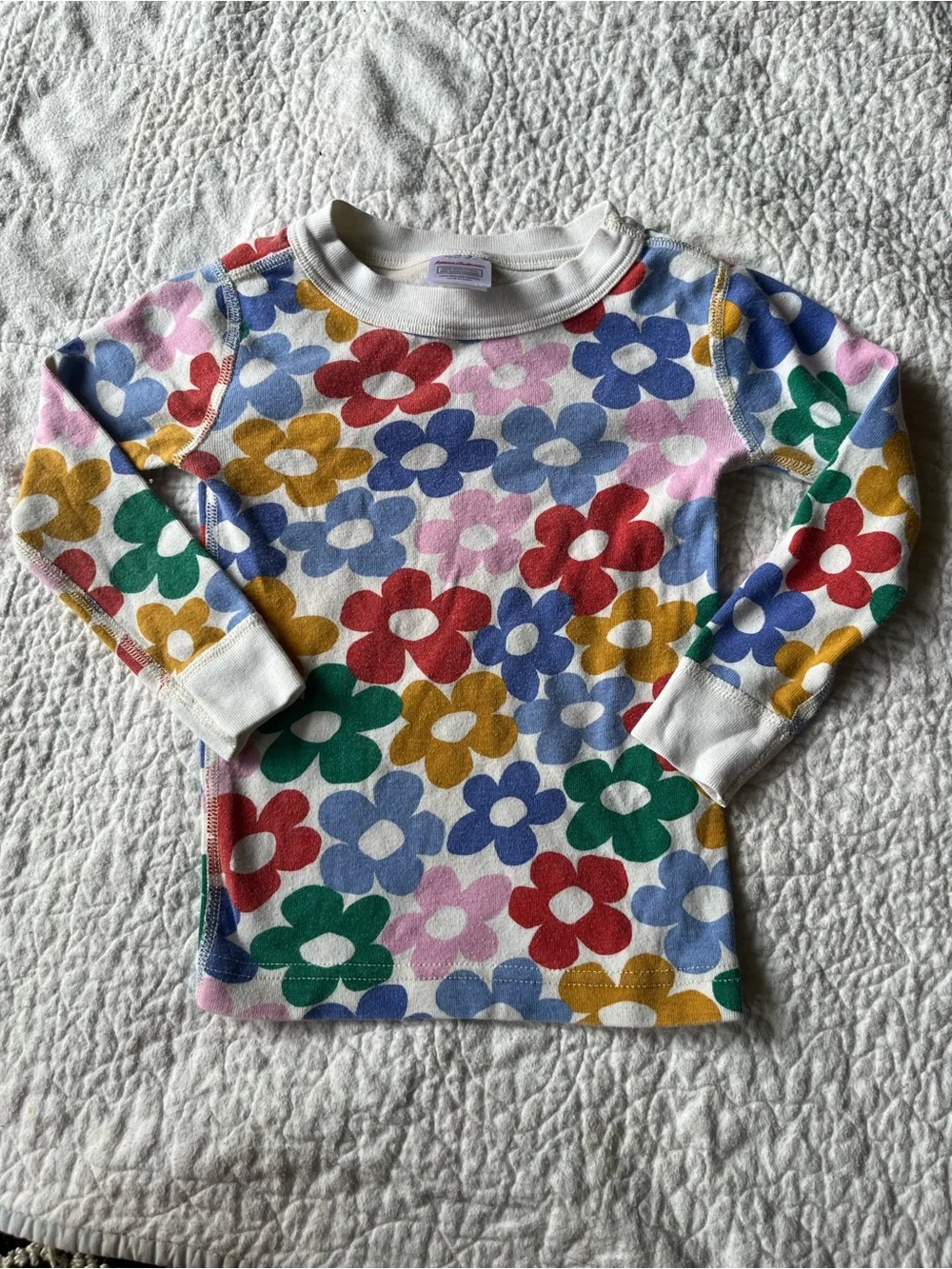 Hanna Andersson Colorful Daisy Print Long Sleeve Pajama Top Size 3T/90cm